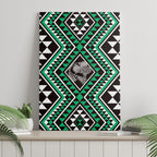 New Zealand Kakariki Taniko Motifs Canvas Wall Art Maori Poi Dance Costume Inspired