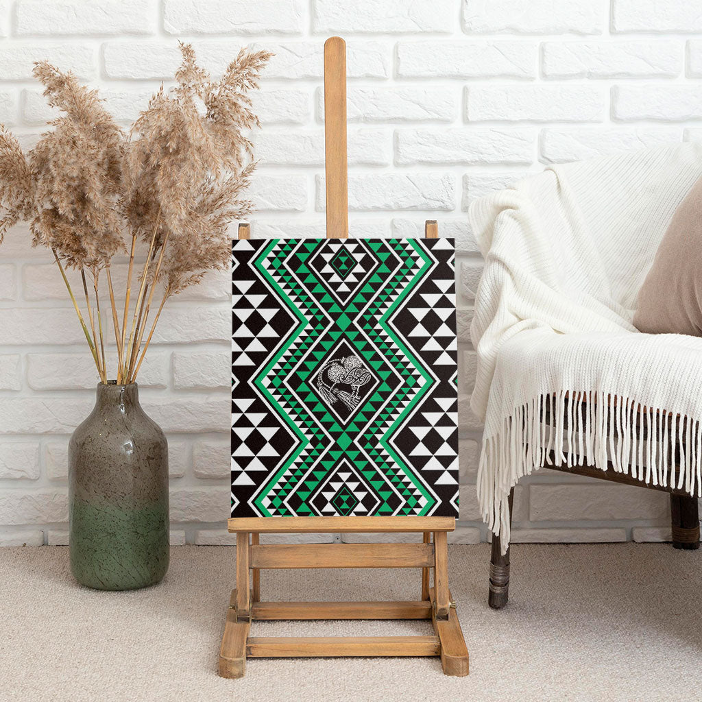 New Zealand Kakariki Taniko Motifs Canvas Wall Art Maori Poi Dance Costume Inspired