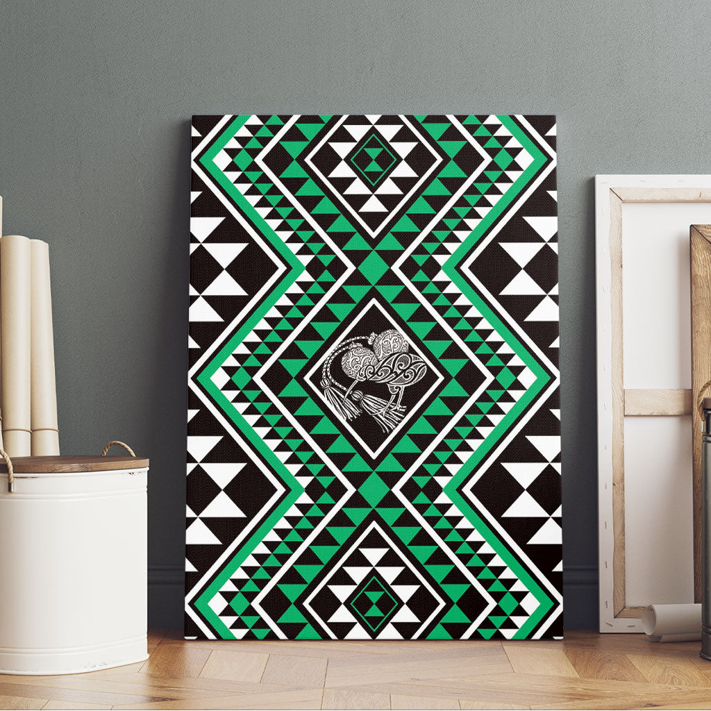 New Zealand Kakariki Taniko Motifs Canvas Wall Art Maori Poi Dance Costume Inspired