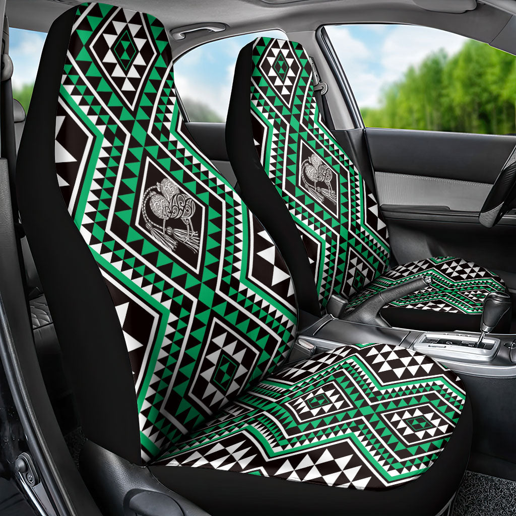 New Zealand Kakariki Taniko Motifs Car Seat Cover Maori Poi Dance Costume Inspired