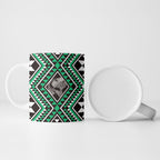 New Zealand Kakariki Taniko Motifs Ceramic Mug Maori Poi Dance Costume Inspired