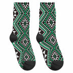 New Zealand Kakariki Taniko Motifs Crew Socks Maori Poi Dance Costume Inspired