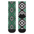 New Zealand Kakariki Taniko Motifs Crew Socks Maori Poi Dance Costume Inspired