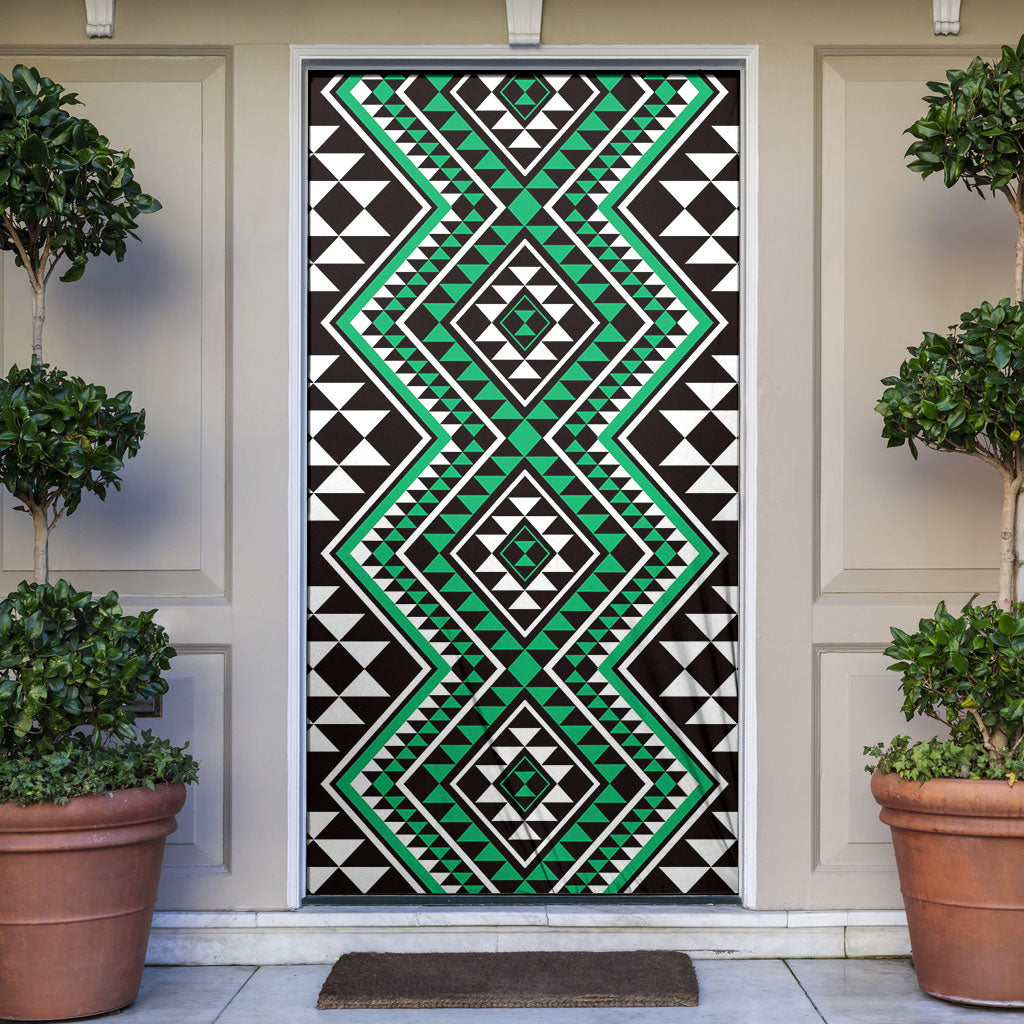 New Zealand Kakariki Taniko Motifs Door Cover Maori Poi Dance Costume Inspired