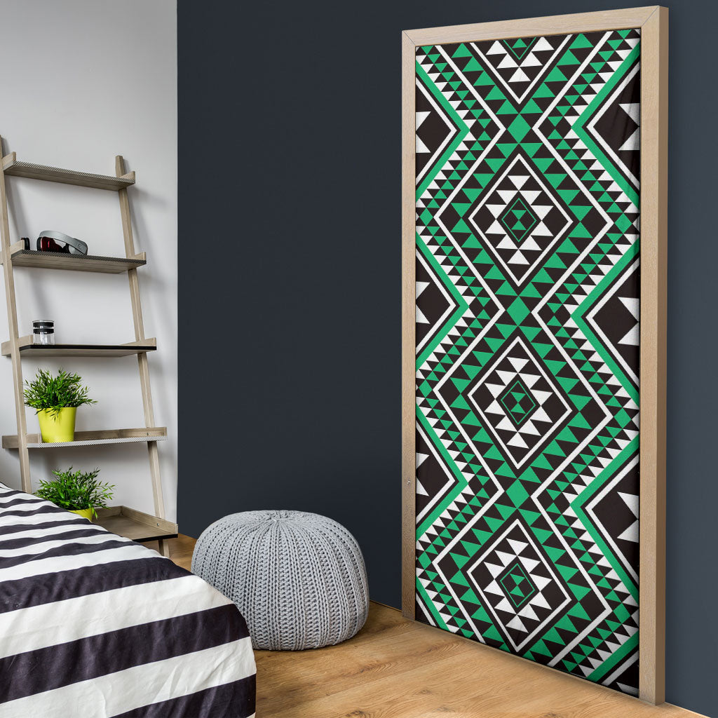 New Zealand Kakariki Taniko Motifs Door Cover Maori Poi Dance Costume Inspired