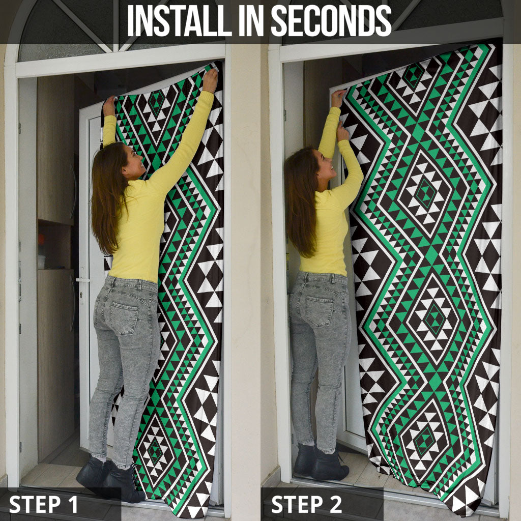 New Zealand Kakariki Taniko Motifs Door Cover Maori Poi Dance Costume Inspired