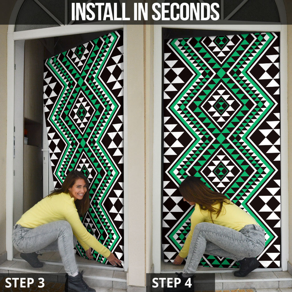 New Zealand Kakariki Taniko Motifs Door Cover Maori Poi Dance Costume Inspired