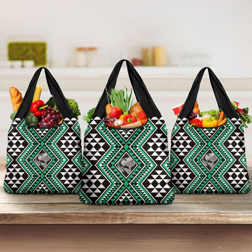 New Zealand Kakariki Taniko Motifs Grocery Bag Maori Poi Dance Costume Inspired