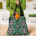 New Zealand Kakariki Taniko Motifs Grocery Bag Maori Poi Dance Costume Inspired