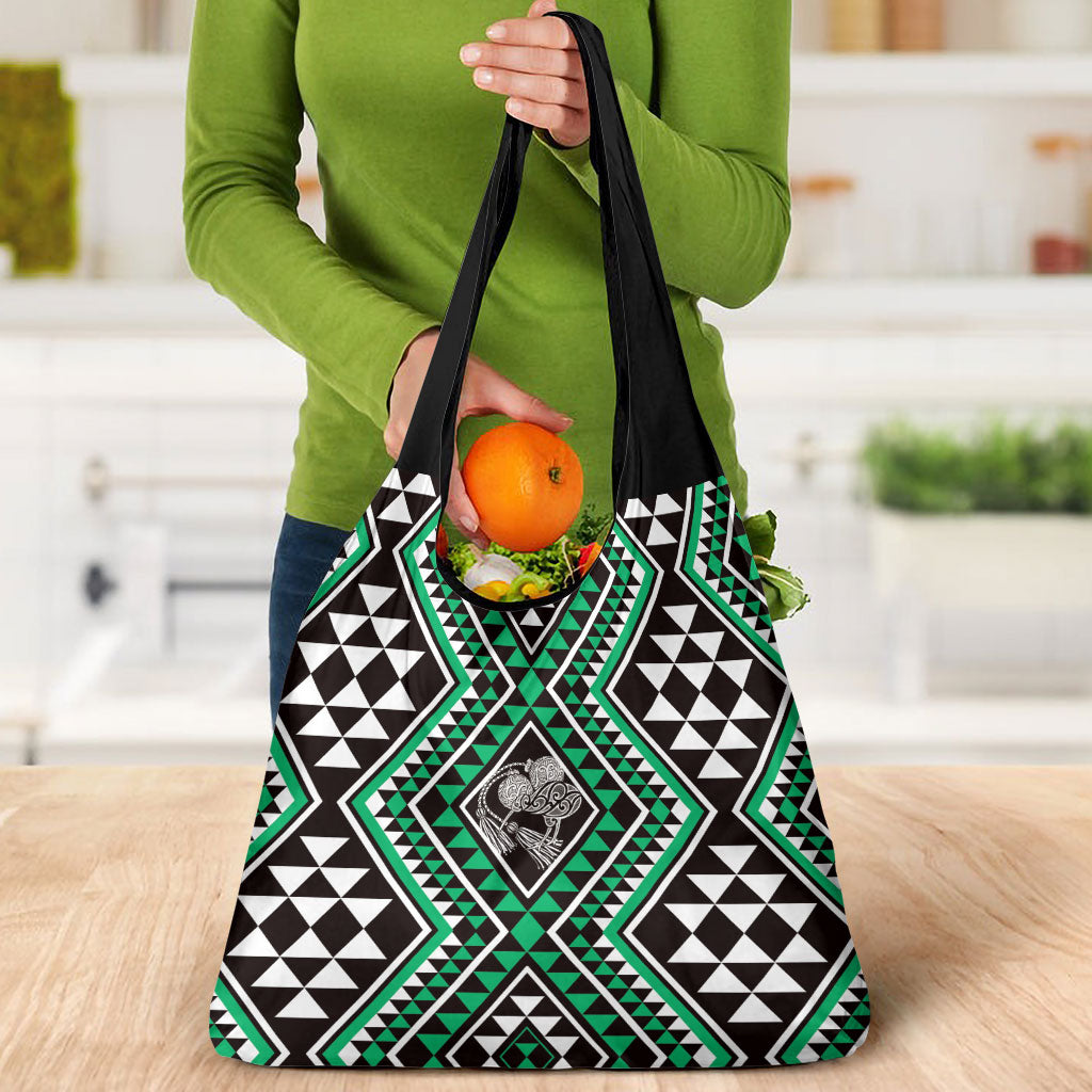 New Zealand Kakariki Taniko Motifs Grocery Bag Maori Poi Dance Costume Inspired