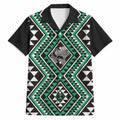 New Zealand Kakariki Taniko Motifs Hawaiian Shirt Maori Poi Dance Costume Inspired