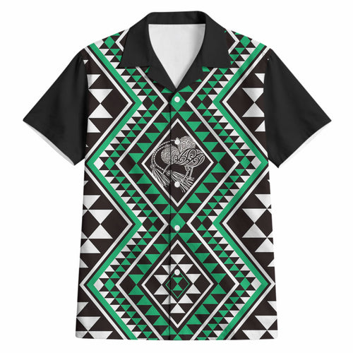 New Zealand Kakariki Taniko Motifs Hawaiian Shirt Maori Poi Dance Costume Inspired