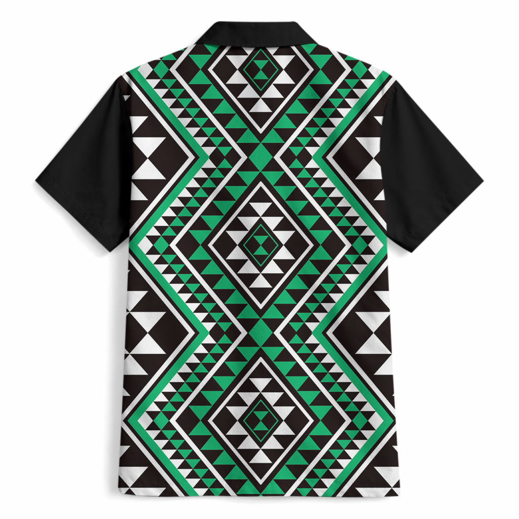 New Zealand Kakariki Taniko Motifs Hawaiian Shirt Maori Poi Dance Costume Inspired