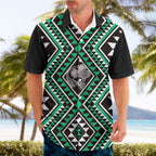 New Zealand Kakariki Taniko Motifs Hawaiian Shirt Maori Poi Dance Costume Inspired