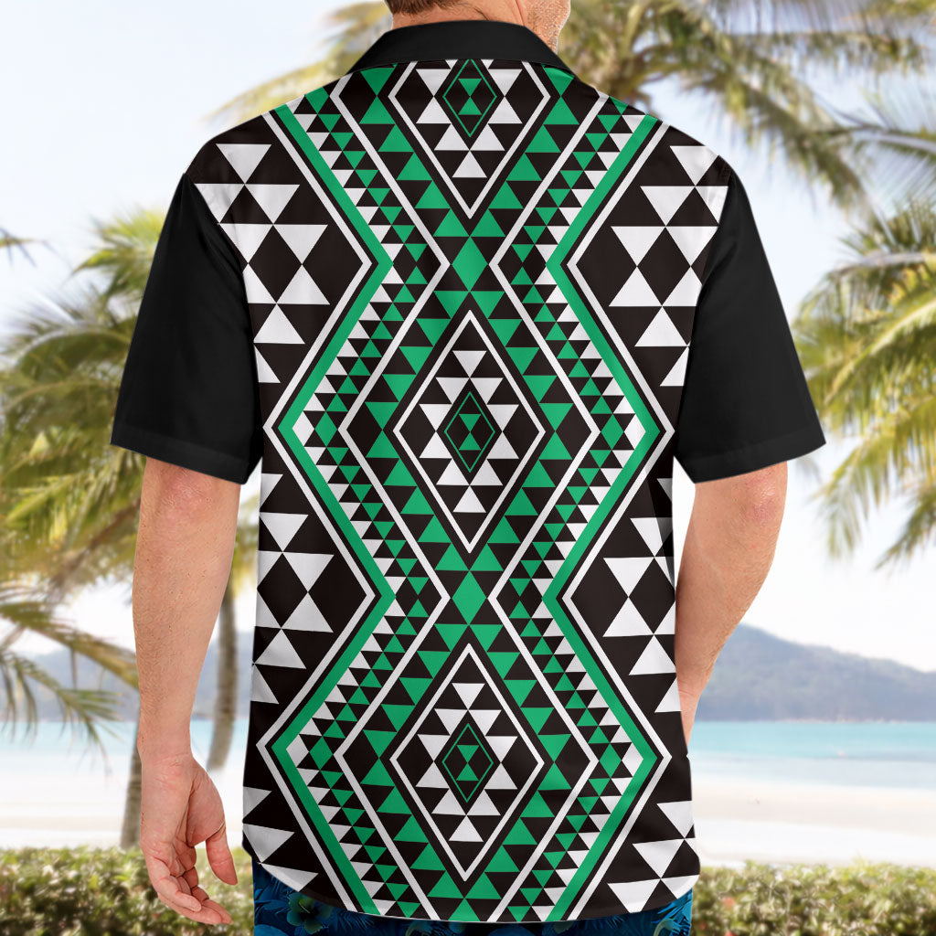 New Zealand Kakariki Taniko Motifs Hawaiian Shirt Maori Poi Dance Costume Inspired
