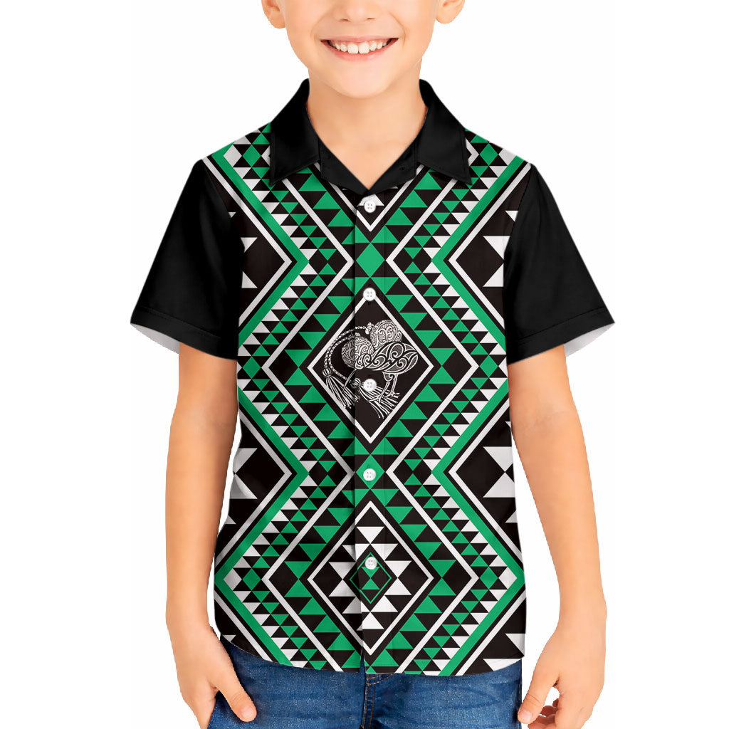 New Zealand Kakariki Taniko Motifs Hawaiian Shirt Maori Poi Dance Costume Inspired