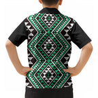 New Zealand Kakariki Taniko Motifs Hawaiian Shirt Maori Poi Dance Costume Inspired