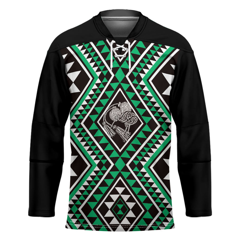 New Zealand Kakariki Taniko Motifs Hockey Jersey Maori Poi Dance Costume Inspired