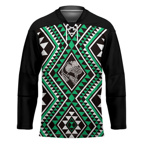 New Zealand Kakariki Taniko Motifs Hockey Jersey Maori Poi Dance Costume Inspired