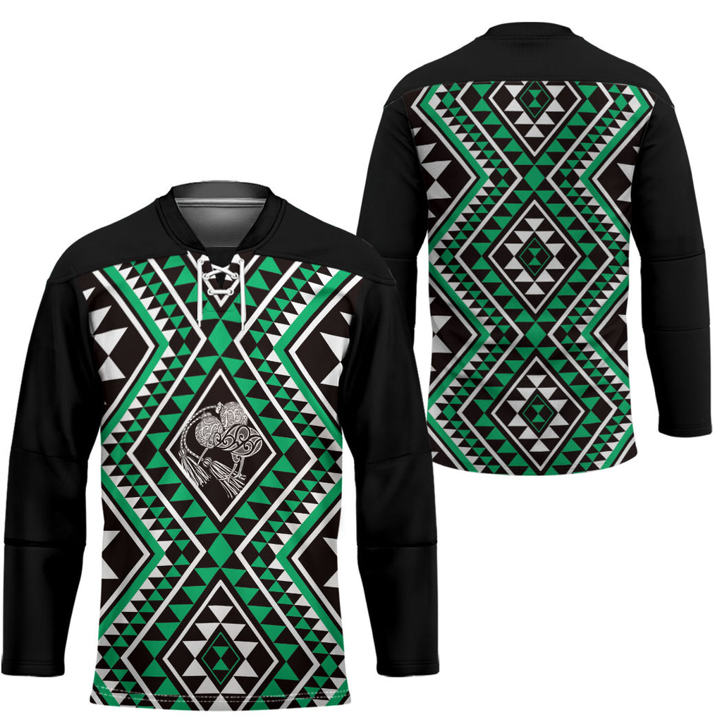 New Zealand Kakariki Taniko Motifs Hockey Jersey Maori Poi Dance Costume Inspired