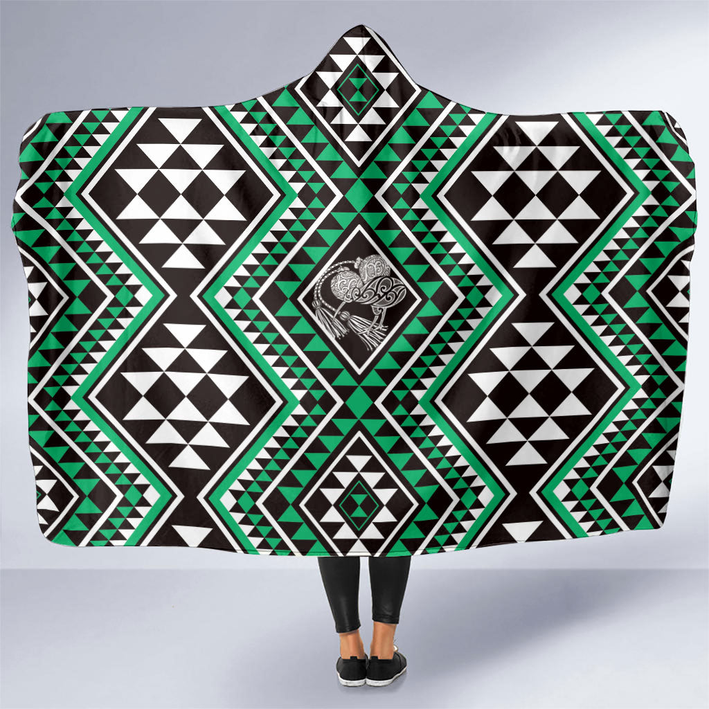 New Zealand Kakariki Taniko Motifs Hooded Blanket Maori Poi Dance Costume Inspired