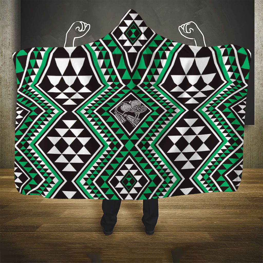 New Zealand Kakariki Taniko Motifs Hooded Blanket Maori Poi Dance Costume Inspired