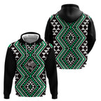 New Zealand Kakariki Taniko Motifs Hoodie Maori Poi Dance Costume Inspired