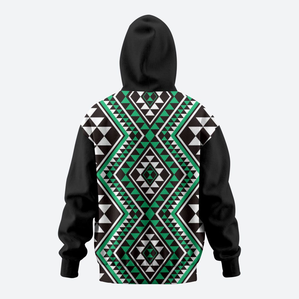 New Zealand Kakariki Taniko Motifs Hoodie Maori Poi Dance Costume Inspired