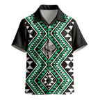New Zealand Kakariki Taniko Motifs Kid Hawaiian Shirt Maori Poi Dance Costume Inspired