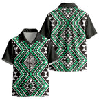 New Zealand Kakariki Taniko Motifs Kid Hawaiian Shirt Maori Poi Dance Costume Inspired