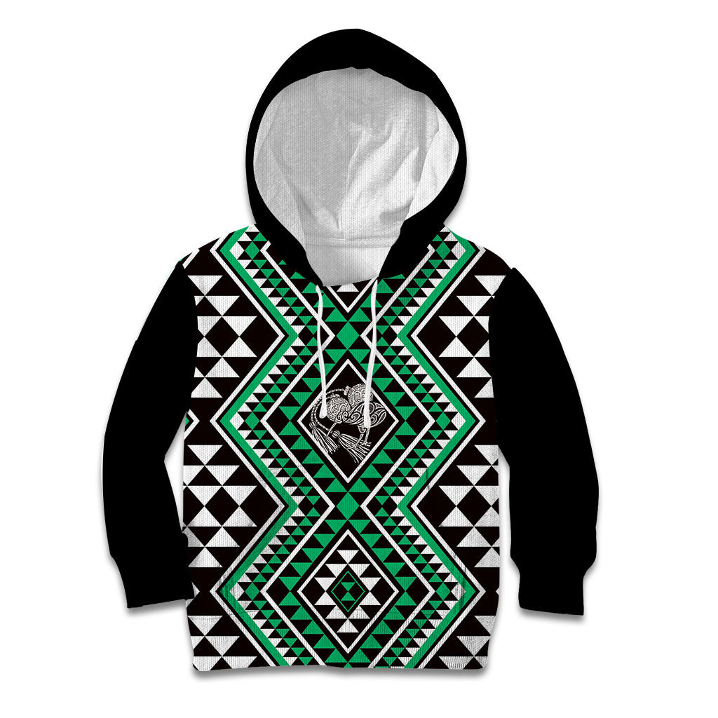 New Zealand Kakariki Taniko Motifs Kid Hoodie Maori Poi Dance Costume Inspired