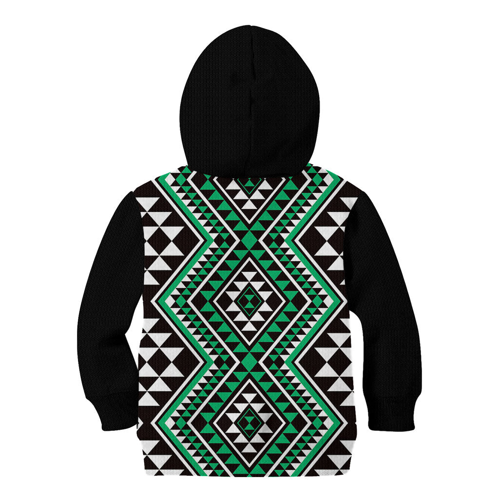 New Zealand Kakariki Taniko Motifs Kid Hoodie Maori Poi Dance Costume Inspired