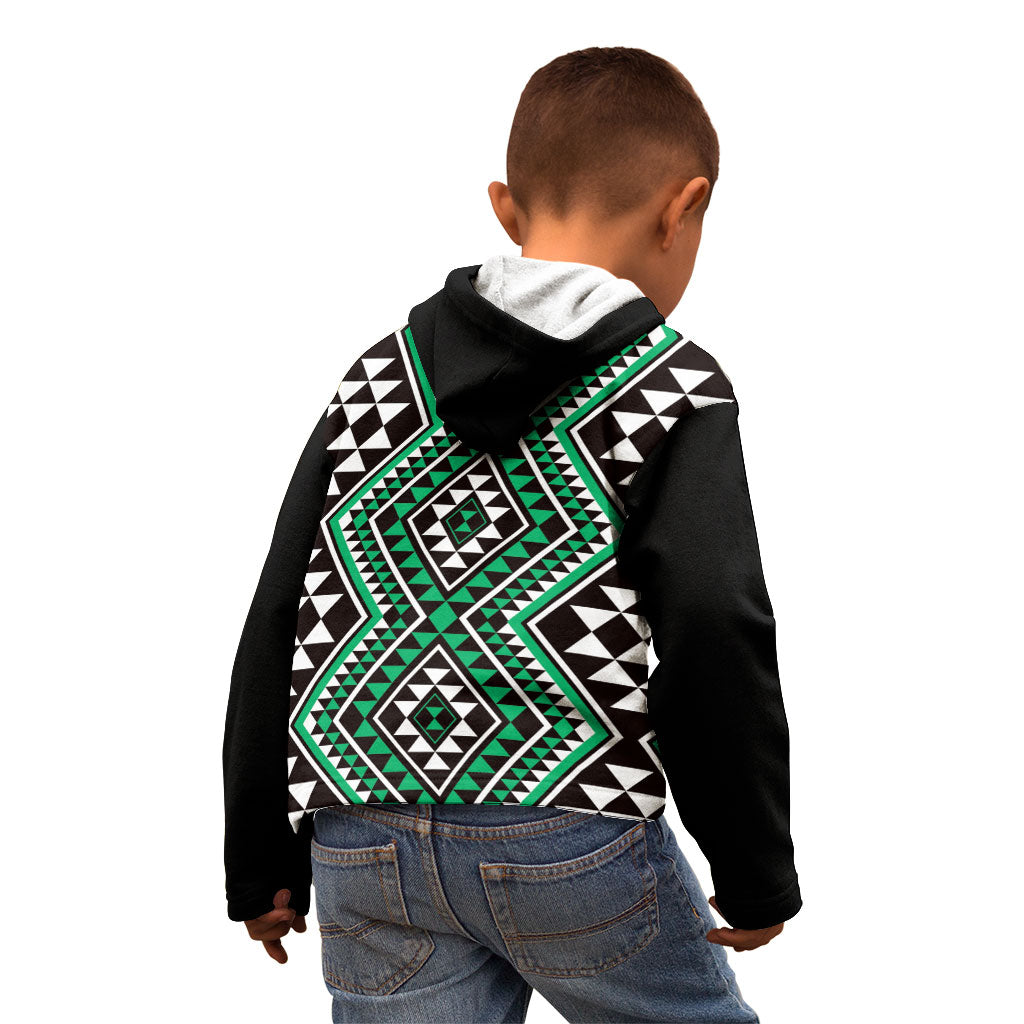 New Zealand Kakariki Taniko Motifs Kid Hoodie Maori Poi Dance Costume Inspired
