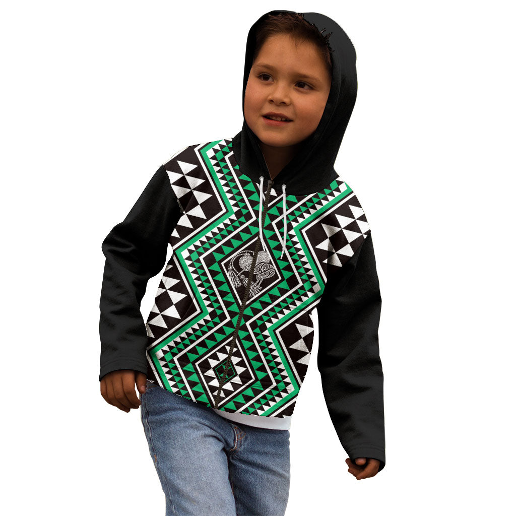 New Zealand Kakariki Taniko Motifs Kid Hoodie Maori Poi Dance Costume Inspired