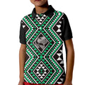 New Zealand Kakariki Taniko Motifs Kid Polo Shirt Maori Poi Dance Costume Inspired