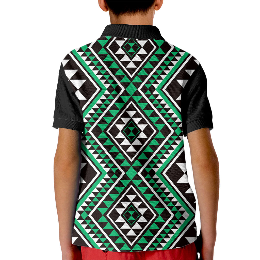 New Zealand Kakariki Taniko Motifs Kid Polo Shirt Maori Poi Dance Costume Inspired