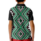 New Zealand Kakariki Taniko Motifs Kid Polo Shirt Maori Poi Dance Costume Inspired