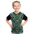 New Zealand Kakariki Taniko Motifs Kid T Shirt Maori Poi Dance Costume Inspired
