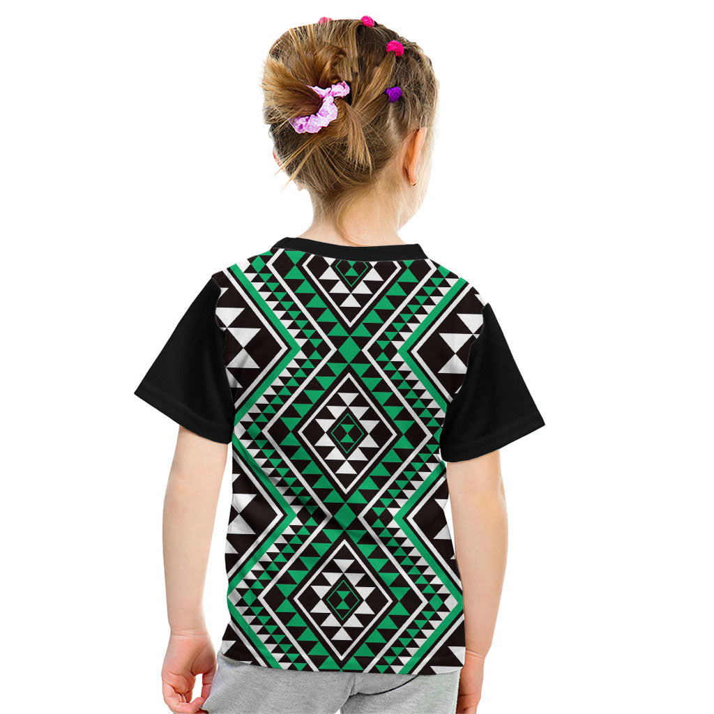 New Zealand Kakariki Taniko Motifs Kid T Shirt Maori Poi Dance Costume Inspired