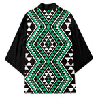 New Zealand Kakariki Taniko Motifs Kimono Maori Poi Dance Costume Inspired