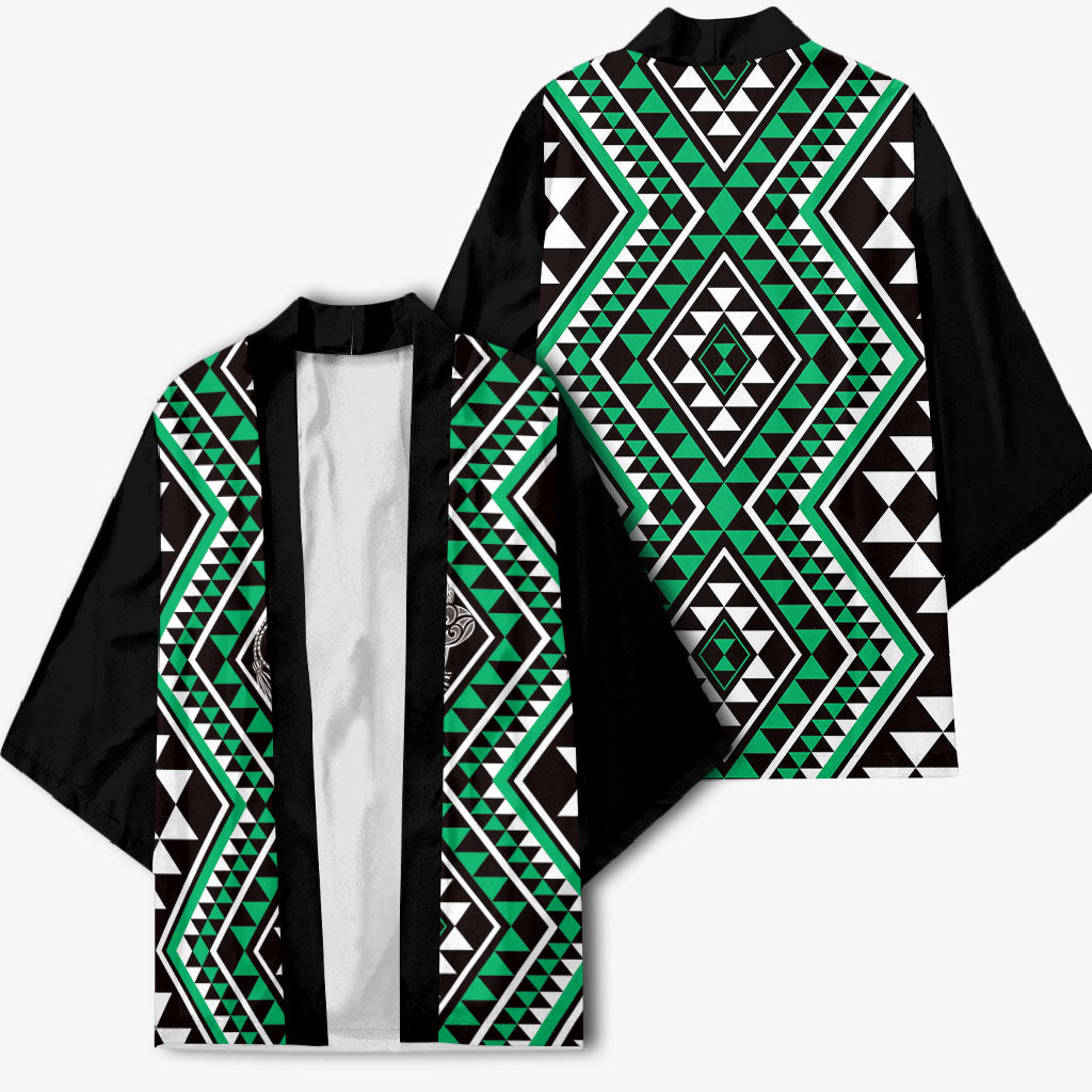 New Zealand Kakariki Taniko Motifs Kimono Maori Poi Dance Costume Inspired