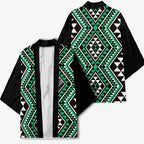 New Zealand Kakariki Taniko Motifs Kimono Maori Poi Dance Costume Inspired