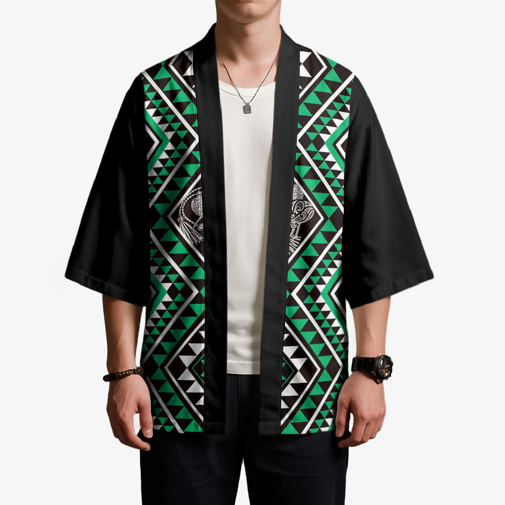 New Zealand Kakariki Taniko Motifs Kimono Maori Poi Dance Costume Inspired
