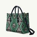 New Zealand Kakariki Taniko Motifs Leather Bag Maori Poi Dance Costume Inspired