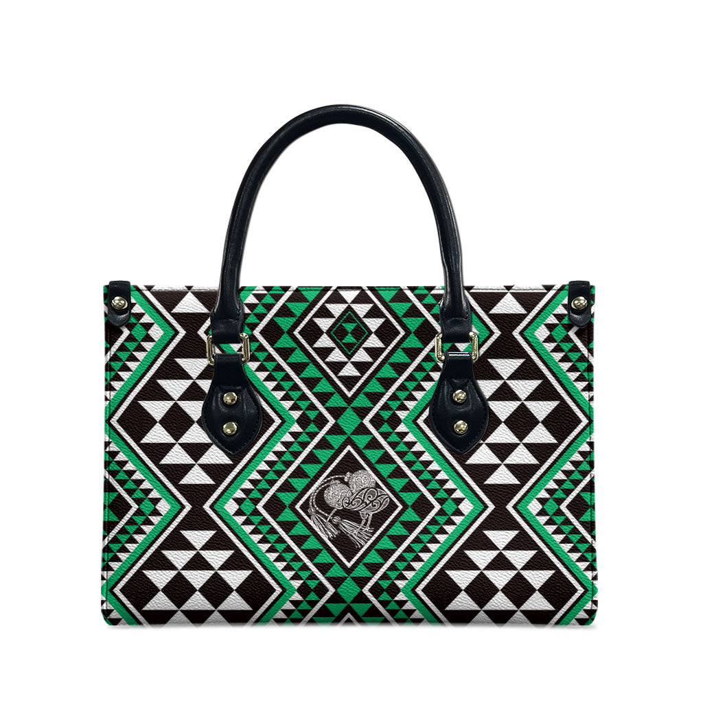 New Zealand Kakariki Taniko Motifs Leather Bag Maori Poi Dance Costume Inspired