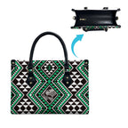New Zealand Kakariki Taniko Motifs Leather Bag Maori Poi Dance Costume Inspired