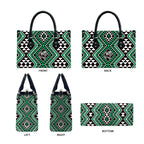 New Zealand Kakariki Taniko Motifs Leather Bag Maori Poi Dance Costume Inspired