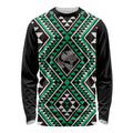 New Zealand Kakariki Taniko Motifs Long Sleeve Shirt Maori Poi Dance Costume Inspired