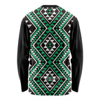 New Zealand Kakariki Taniko Motifs Long Sleeve Shirt Maori Poi Dance Costume Inspired