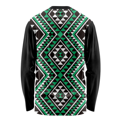 New Zealand Kakariki Taniko Motifs Long Sleeve Shirt Maori Poi Dance Costume Inspired
